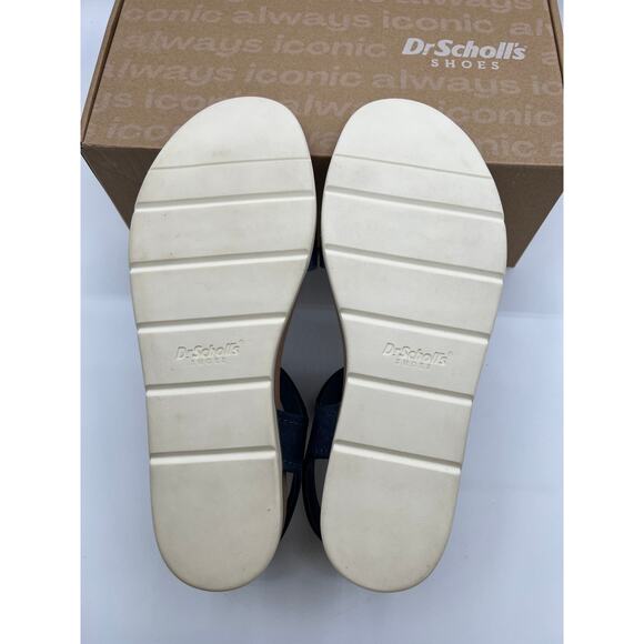 DR. SCHOLLS NICELY SUN ANKLE STRAP SANDALS OXIDE BLUE FAUX LEATHER WOMENS 9M - Picture 4 of 8